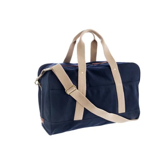 J Crew large Canvas Tote Travel Bag navy - Picture 2 of 5